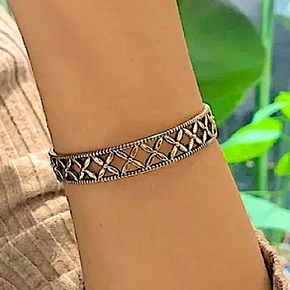 Minimalist Sterling Silver Vintage Bangle Bracelet